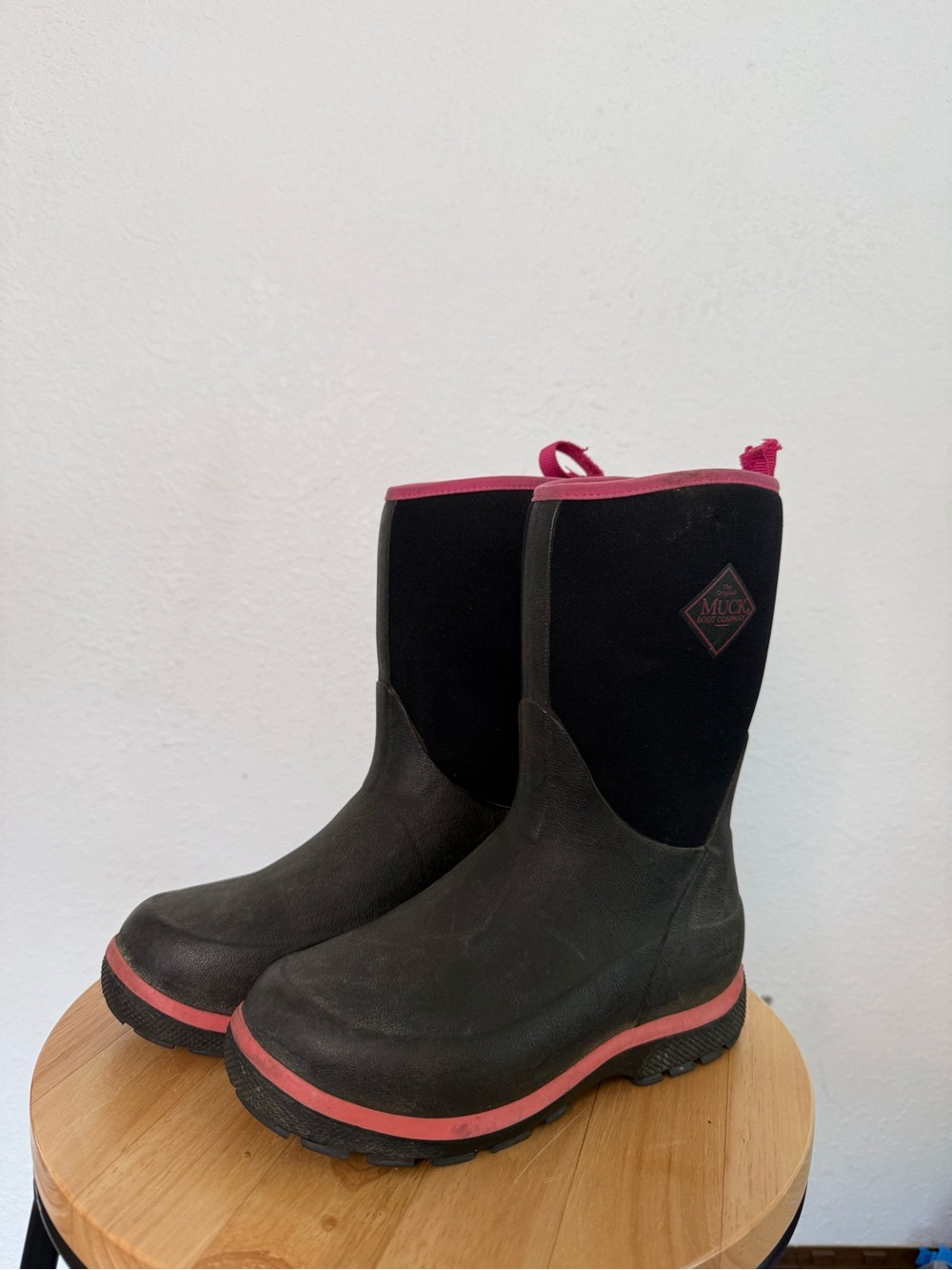 The Original Muck Boot Co. Kids' Black and Pink Waterproof Boots Element Rubber